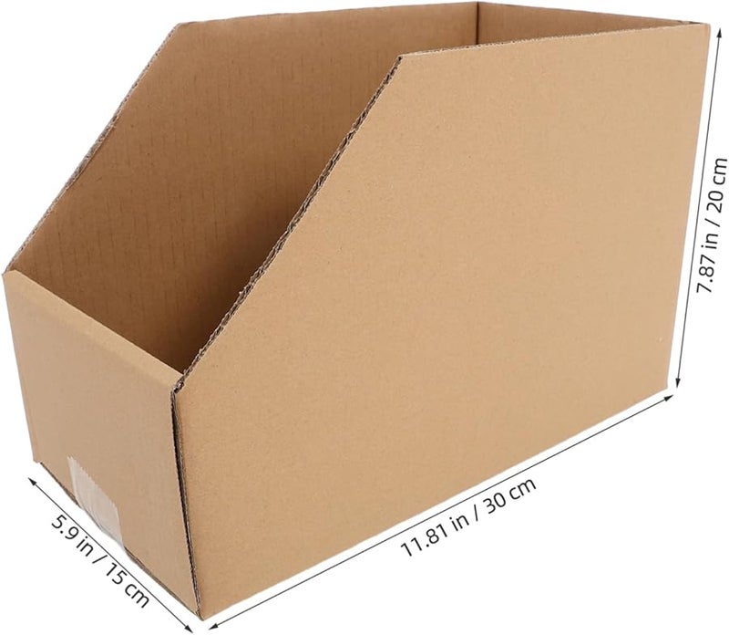 Corrugated Cardboard Storage Bins 5 Pack For Organizing Moving And Warehouse Sorting Easy Assembly Space Saving - Image 2